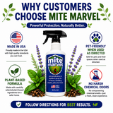 Mite Marvel spray with key product benefits.