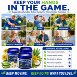 Active adults enjoying pickleball, golf, gardening, crafts, cooking, and daily activities with Dupuytren's Relief Cream 3-Pack for hand mobility support.
