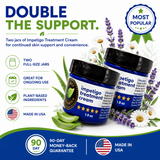 Two-pack Impetigo Treatment Cream featuring two full-size jars with plant-based ingredients and Made in USA quality.