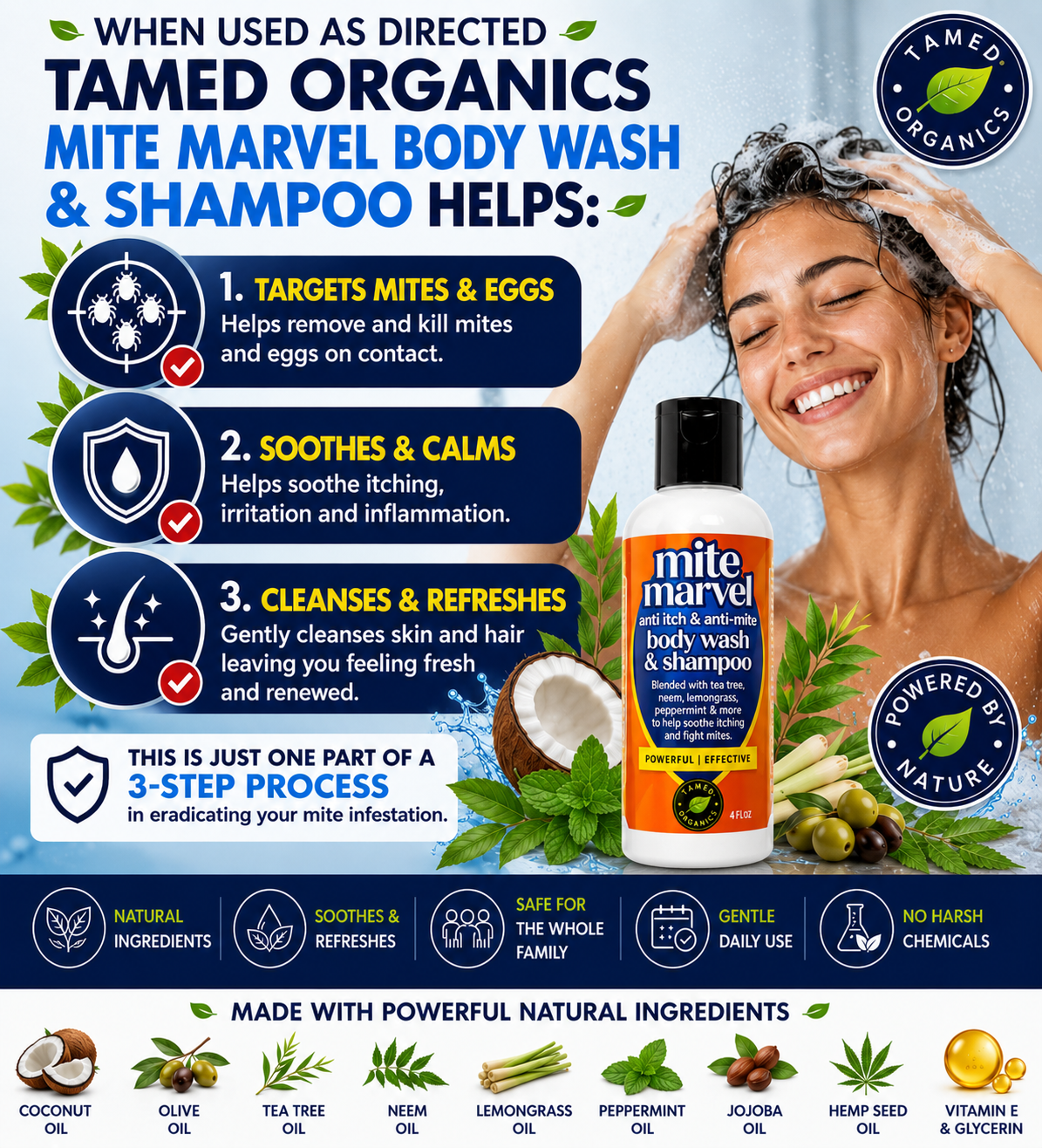 Mite Marvel Anti-Mite and Anti-Itch Soothing Body Wash for Demodex Mites, Human Mites, Seborrheic Dermatitis, and Extreme Itching