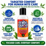 Mite Marvel Relief Cream for targeted application, soothing and conditioning, daily skin support, and convenient everyday use.