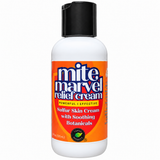Mite Marvel Relief Cream 4 oz bottle with sulfur and soothing botanicals, shown on a white background.