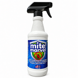 Tamed Organics Mite Marvel 16 oz spray bottle with a black trigger sprayer on a white background.