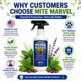 Mite Marvel spray with key product benefits