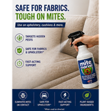 Mite Marvel mite spray bottle for furniture, bedding, carpets, and travel use with plant-based ingredients